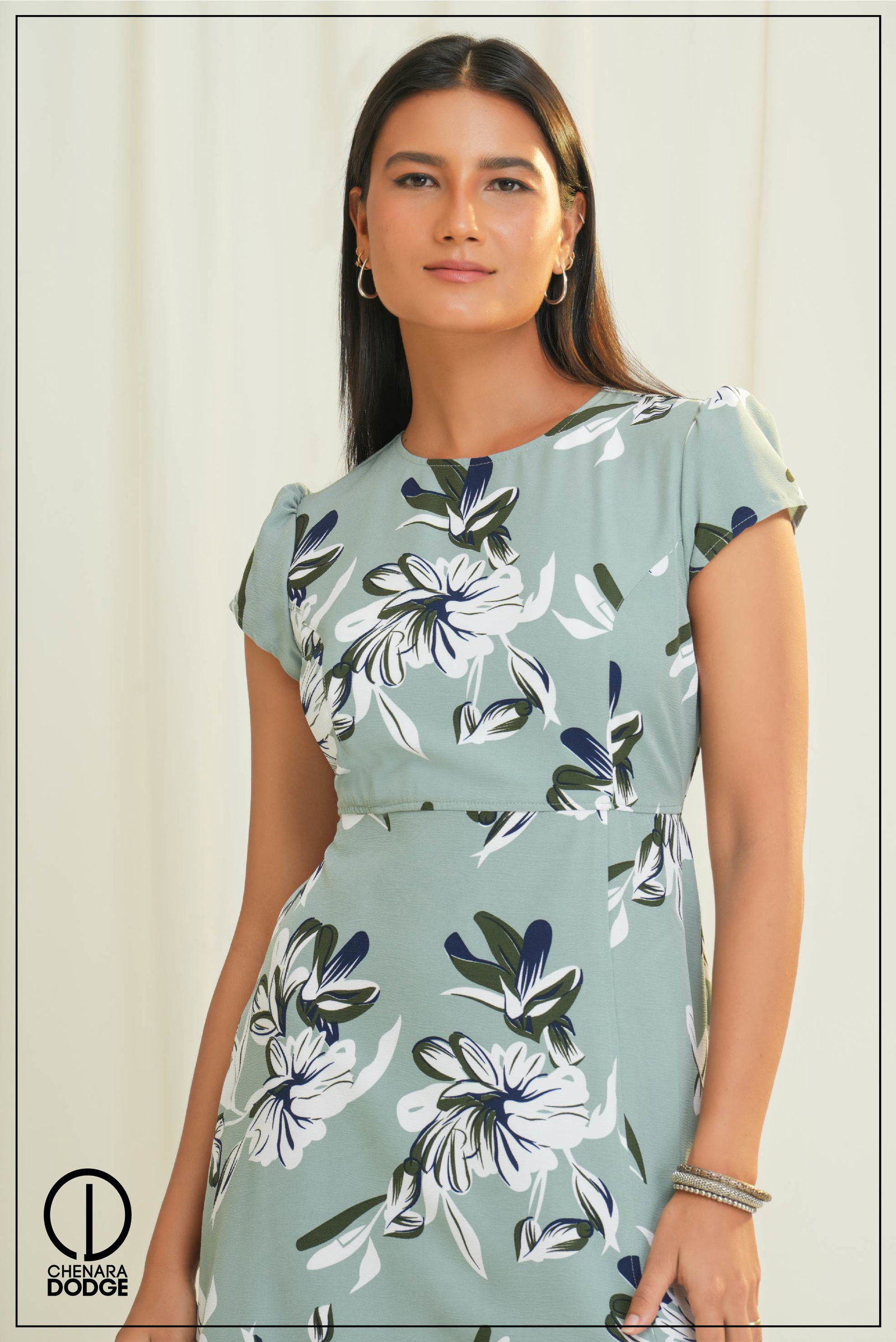Micada V Neck S S Dress Kentucky Blue